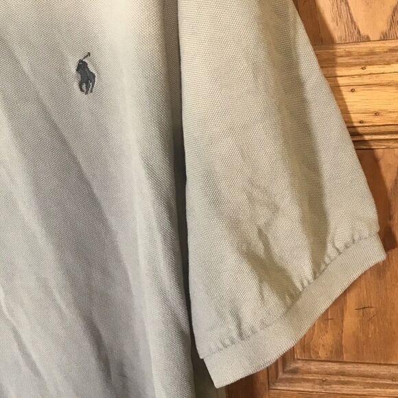 POLO by Ralph Lauren Polo Men's  2XLT Gray Pique Knit Short Sleeve Pony Shirt - Picture 6 of 11